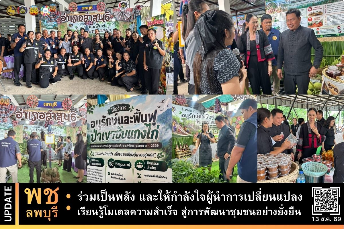 พช.ลพบุรี ร่วมเป็นพลัง และให้กำลังใจผู้นำการเปลี่ยนแปลง เรียนรู้โมเดลความสำเร็จ สู่การพัฒนาชุมชนอย่างยั่งยืน